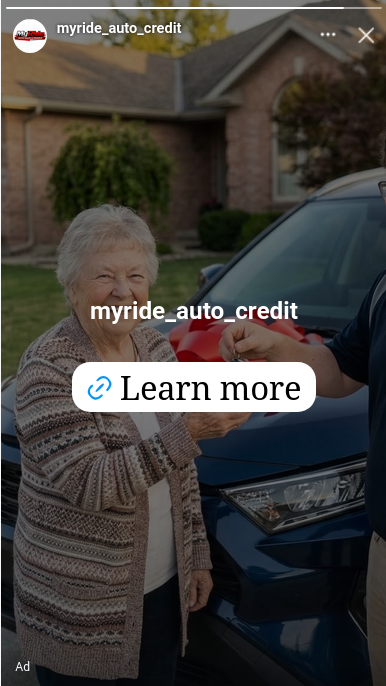MyRide concept one in an Instagram Story placement